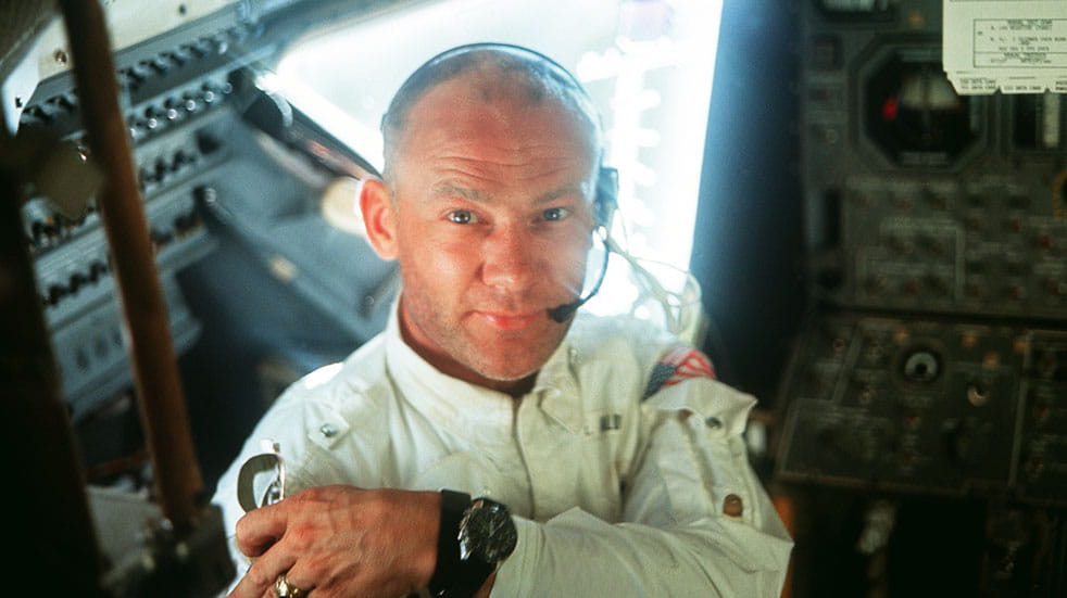 Buzz Aldrin in the lunar module during the Apollo 11 mission